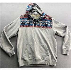 Howler Bros Mens Southwestern Print Hoodie Mens Sz L Gray Pullover Long Sleeve